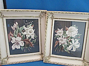 Two Vintage Framed Pictures Of Lilies