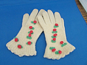 White Felted Child's Gloves