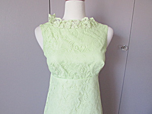 1960s Lime Green Brides Maid Or Prom Dress