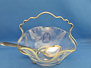 Serving Dish With Silver Spoon