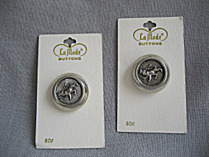 Two Large Metal Buttons From France