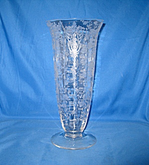 Cambridge Rose Point Footed Flared Vase