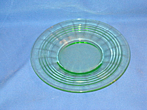 Green Depression Circle Sherbet Plate