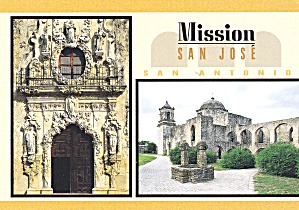 Mission San Jose Insan Antonio Texas Postcard Cs1295