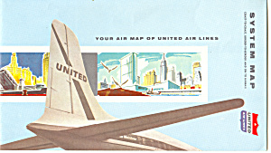 United Airlines System Map Ca 1950s Bk0043
