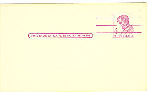 Ux48 4 Cent Red Violet Lincoln Postal Card