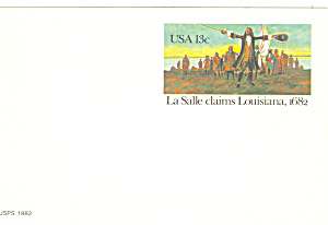 Ux95 13 Cent Lasalle Claims Louisiana Postal Card