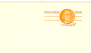 Ux66 8 Cent Samuel Adams Postal Card