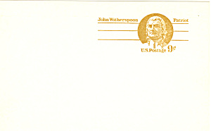 Ux69 9 Cent John Witherspoon Postal Card