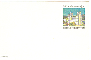 Ux83 10 Cent Salt Lake Temple Postal Card