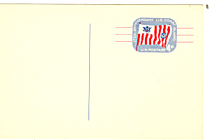 Ux52 4 Cent Blue/red Us Coast Guard Postal Card