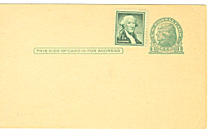 Ux27 1 Cent Green Jefferson Postal Card