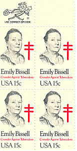 #1823, 15 Cent Emily Bissell Zip Code Block