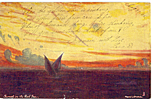 Sunset In The Red Sea Tuck S Postcard P25479