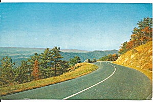 Skyline Drive Mountains And Valley View Postcard P32867