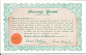 Marriage Permit Arcade Card P36430