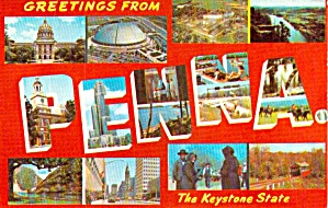 Big Letter Postcard Pennsylvania P39262