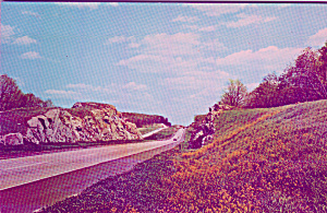 A Modern Super Highway Rock Cut Postcard P40949