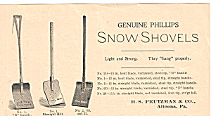 Genuine Phillips Snow Shovels Trade Card Tc0199