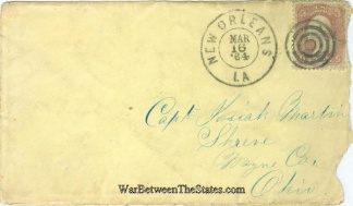 1864 Cover From New Orleans, La. Sent To Ohio Captain